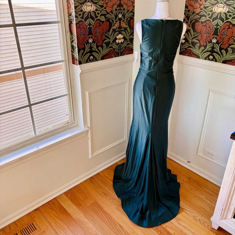 Bridesmaid Square Neck Bustier Dress w Slit 🐍